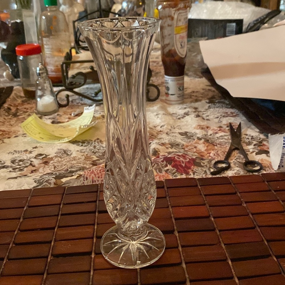 Vintage Crystal D Arques Durand Bud Vase